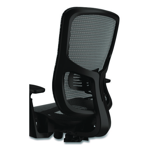 Picture of Hollins Ergonomic Mesh Swivel Task Chair, Supports Up to 275 lb, 18.57 to 22.54 Seat Height, Black Seat/Back, Black Base