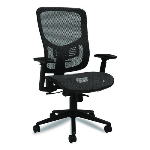 Picture of Hollins Ergonomic Mesh Swivel Task Chair, Supports Up to 275 lb, 18.57 to 22.54 Seat Height, Black Seat/Back, Black Base