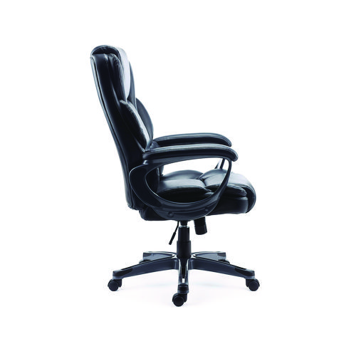 Picture of Kirkdale Bonded Leather Manager Chair, Supports Up to 275 lb, 16.18 to 22.76 Seat Height, Black Seat/Back, Black Base