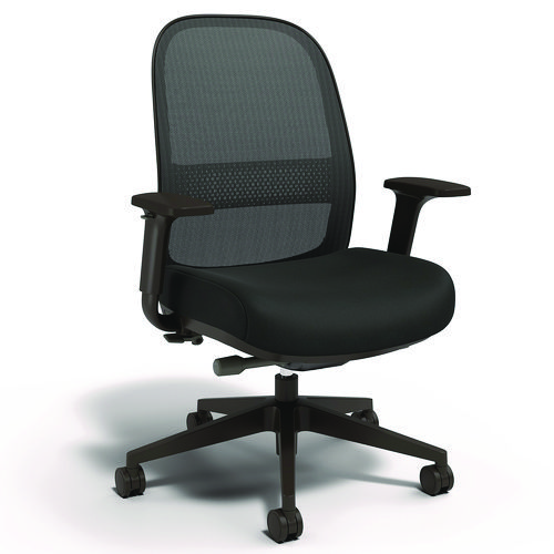 Picture of Kempton Ergonomic Fabric Mesh Swivel Task Chair, Supports Up to 275 lb, 18.31 to 22.17 Seat Height, Black Seat/Back/Base