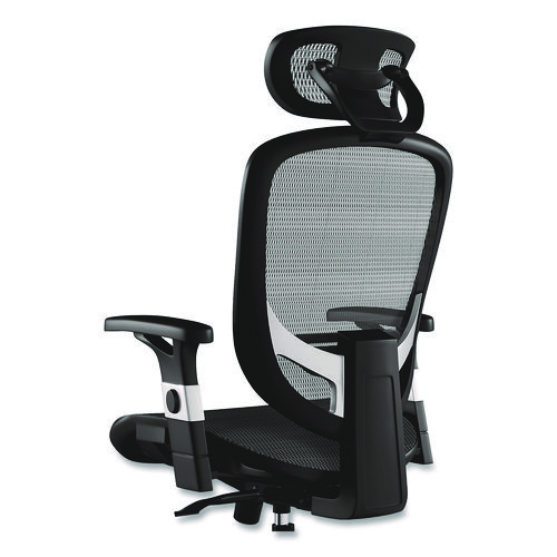 Picture of Minerva Ergonomic Mesh Swivel Task Chair, Supports Up to 275 lb, 17.24 to 20.98 Seat Height, Black Seat/Back, Black Base