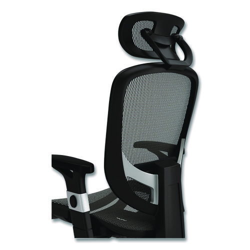 Picture of Minerva Ergonomic Mesh Swivel Task Chair, Supports Up to 275 lb, 17.24 to 20.98 Seat Height, Gray Seat, Gray Back, Black Base