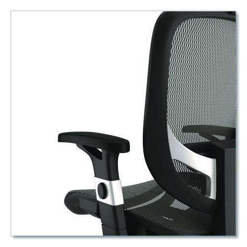 Picture of Minerva Ergonomic Mesh Swivel Task Chair, Supports Up to 275 lb, 17.24 to 20.98 Seat Height, Gray Seat, Gray Back, Black Base