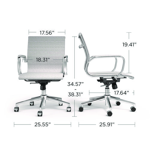 Picture of Siskin Fabric Managers Chair, Supports Up to 275 lb, 16.93 to 20.67 Seat Height, Gray Seat, Gray Back, Chrome Base