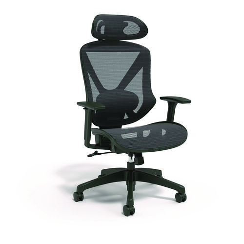 Picture of Taunton Ergonomic Mesh Swivel Task Chair, Supports Up to 275 lb, 17.44 to 20.98 Seat Height, Black Seat/Back, Black Base