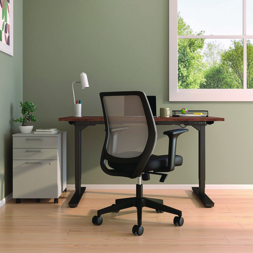 Picture of Wessex Ergonomic Fabric Mesh Swivel Task Chair, Supports Up to 275 lbs, 17.09 to 20.83 Seat Height, Black Seat/Back/Base