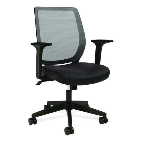 Picture of Wessex Ergonomic Fabric Mesh Swivel Task Chair, Supports Up to 275 lbs, 17.09 to 20.83 Seat Height, Black Seat/Back/Base