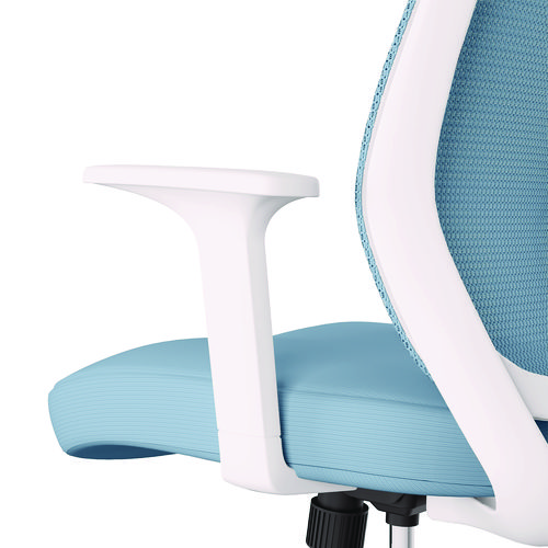 Picture of Wessex Ergonomic Fabric Mesh Swivel Task Chair, Up to 275 lb, 17.09 to 20.83 Seat Height, Seafoam Seat/Back, White Base