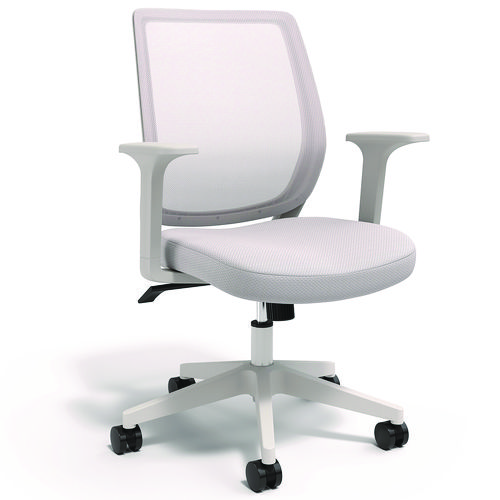 Picture of Wessex Ergonomic Fabric Mesh Swivel Task Chair, Supports Up to 275 lb, 17.09 to 20.83 Seat Height, Gray Seat/Back, White Base