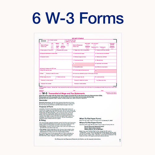 Picture of 4-Part W-2 Tax Forms with Tax Forms Helper, Fiscal Year: 2024, Four-Part Carbonless, 8.5 x 5.5, 2 Forms/Sheet, 50 Forms Total