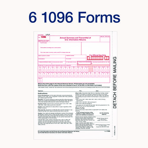 Picture of 4-Part 1099-MISC Tax Forms with Tax Forms Helper, 2024, Four-Part Carbonless, 8.5 x 5.5, 2 Forms/Sheet, 50 Forms Total