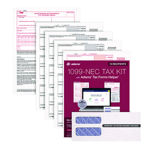 4-Part+1099-NEC+Tax+Form+Kit+with+Security+Envelopes+and+Tax+Forms+Helper%2C+2024%2C+8.5+x+3.66%2C+3+Forms%2FSheet%2C+15+Forms+Total