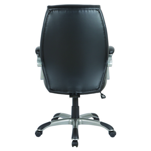 Picture of Fulford Bonded Leather High-Back Manager's Chair, Supports Up to 275 lb, 18.62 to 22.56 Seat Height, Black Seat/Back/Base