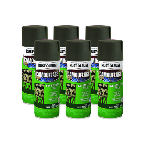 Picture of Camouflage Spray Paint, Flat Deep Forest Green, 12 oz Aerosol Can, 6/Carton