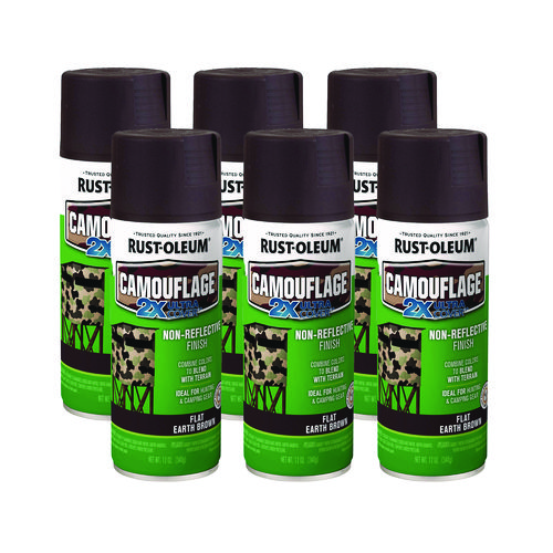 Picture of Camouflage Spray Paint, Flat Earth Brown, 12 oz Aerosol Can, 6/Carton