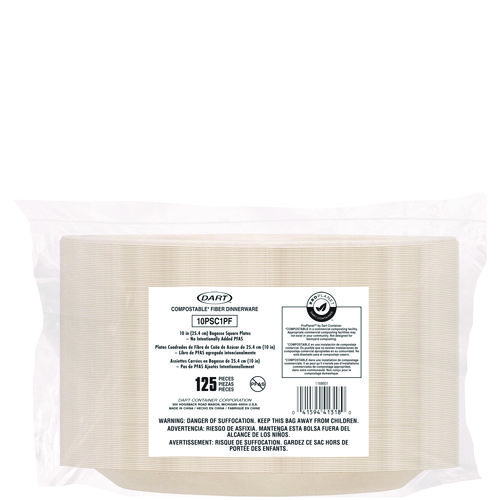 Picture of Compostable Fiber Dinnerware, ProPlanet Seal, Plate, 10 x 10, Tan, 500/Carton