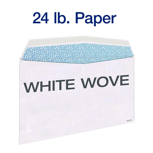 Picture of W-2 Gummed Seal Double-Window Envelopes, Commercial Flap, Gummed Closure, 5.63 x 9, White, 24/Pack