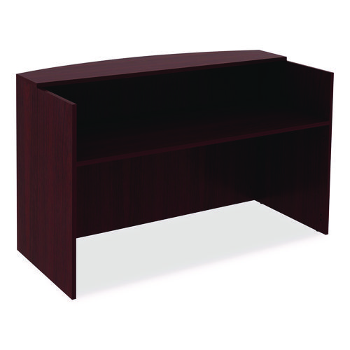 Picture of Alera Valencia Series Reception Desk with Transaction Counter, 71" x 35.5" x 29.5" to 42.5", Mahogany