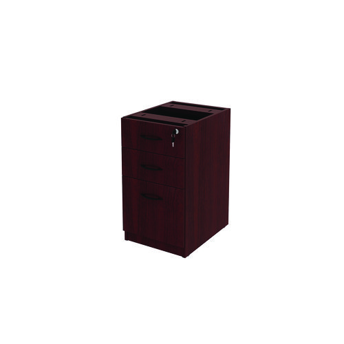 Picture of Alera Valencia Series Full Pedestal File, Left/Right, 3-Drawers: Box/Box/File, Legal/Letter, Mahogany, 15.63" x 20.5" x 28.5"