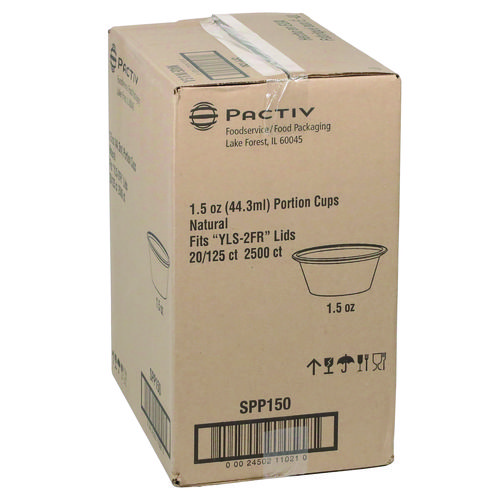 Picture of Plastic Portion Cup, 1.5 oz, Translucent, 125/Sleeve, 20 Sleeves/Carton