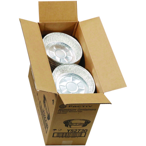 Picture of Aluminum Take-Out Container, 24 oz, 7" Diameter x 1.53"h, Silver, 250/Carton