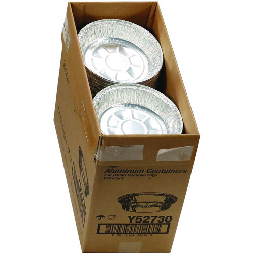 Picture of Aluminum Take-Out Container, 24 oz, 7" Diameter x 1.53"h, Silver, 250/Carton