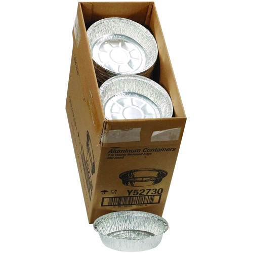 Picture of Aluminum Take-Out Container, 24 oz, 7" Diameter x 1.53"h, Silver, 250/Carton