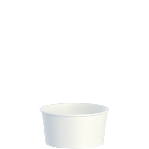 Picture of Double Poly Paper Food Container, 6 oz, 3.83" Diameter x 1.99" h, White, 1,000/Carton