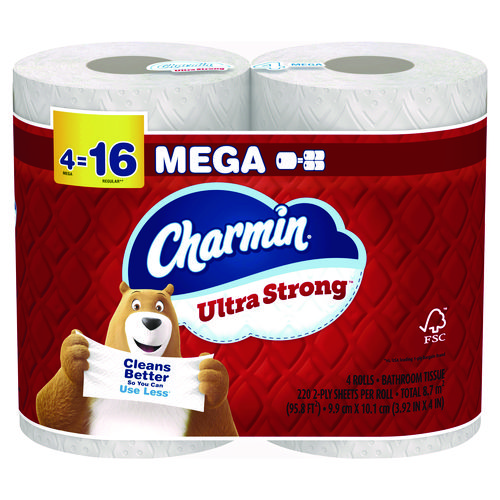 Picture of Ultra Strong Bathroom Tissue, Septic Safe, 2-Ply, White, 242 Sheet/Roll, 4/Pack