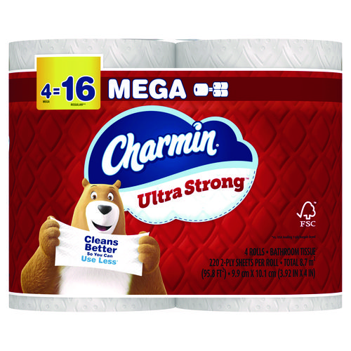 Picture of Ultra Strong Bathroom Tissue, Septic Safe, 2-Ply, White, 242 Sheet/Roll, 4/Pack