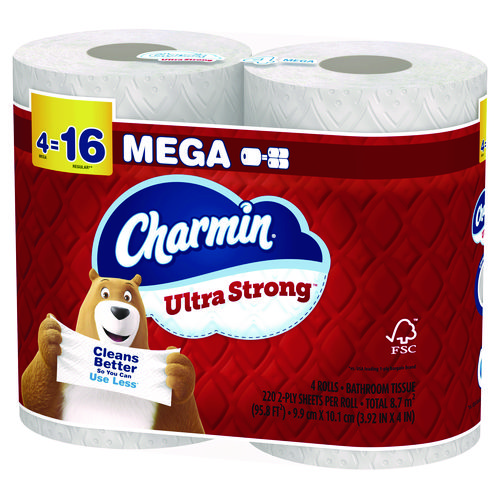 Picture of Ultra Strong Bathroom Tissue, Septic Safe, 2-Ply, White, 242 Sheet/Roll, 4/Pack