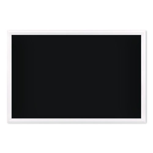 Picture of Magnetic Chalkboard with Decor Frame, 30" x 20", Black Surface, White Wood Frame