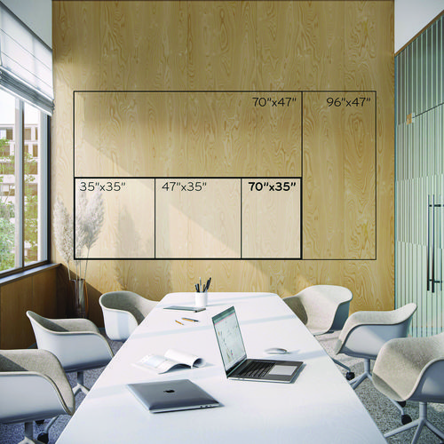 Picture of Glass Dry Erase Board, 72" x 36" (Actual Size: 70" x 35"), White Surface