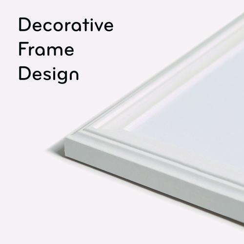 Picture of Magnetic Dry Erase Board with Decor Frame, 30" x 20", White Surface, White Wood Frame
