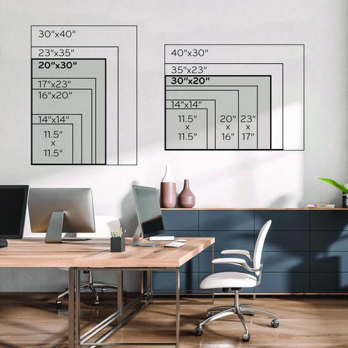 Picture of Magnetic Dry Erase Board with Decor Frame, 30" x 20", White Surface, White Wood Frame