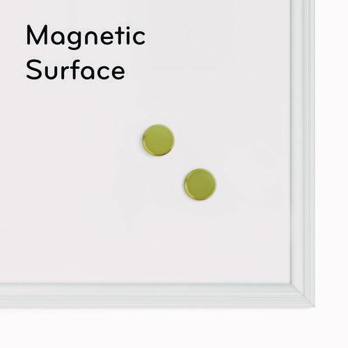 Picture of Magnetic Dry Erase Board with Decor Frame, 30" x 20", White Surface, White Wood Frame