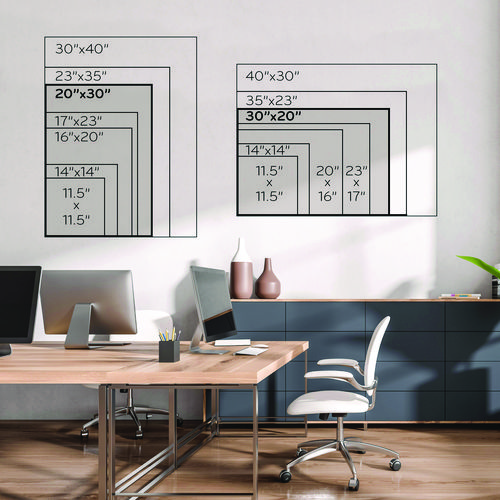 Picture of Magnetic Dry Erase Calendar with Decor Frame, Monthly Planning/Scheduling, 30" x 20", White Surface, White Wood Frame