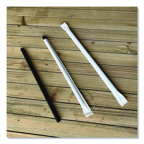 Picture of Giant Straws, 7.75", Polypropylene, Black, 1,500/Carton