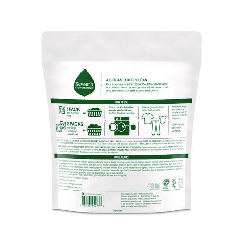 Picture of Natural Laundry Detergent Packs, Powder, Lavender Scent, 45 Packets/Pack, 8/Carton