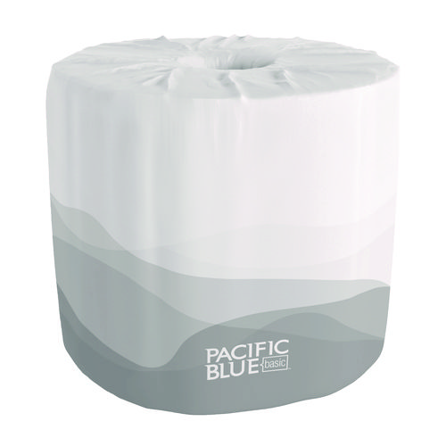 Picture of Pacific Blue Basic Bathroom Tissue, Septic Safe, 2-Ply, White, 550 Sheets/Roll, 80 Rolls/Carton