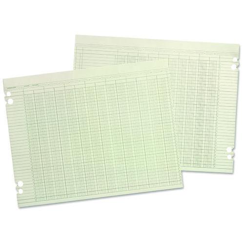 Picture of Columnar Loose Sheets, 6 Columns, 9.25 x 11.88, Green, 100/Pack