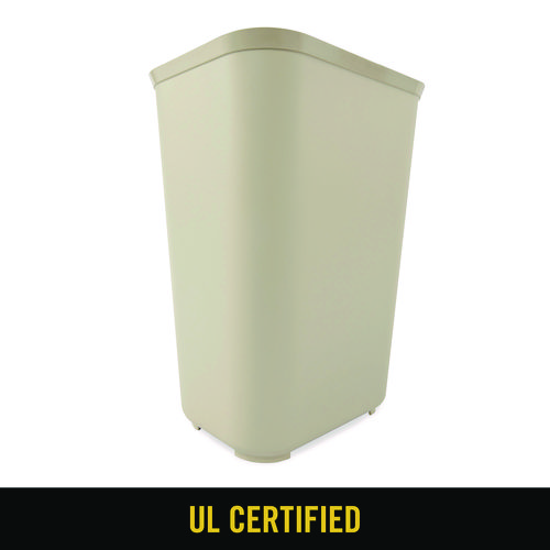 Picture of Fiberglass Wastebasket, 10 gal, Fiberglass, Beige