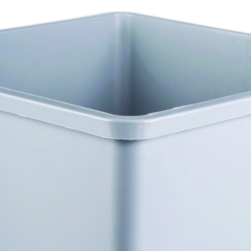 Picture of Untouchable Square Waste Receptacle, 35 gal, Plastic, Gray