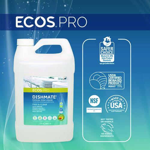 Picture of Dishmate Manual Dish Liquid, Free and Clear, 1 gal Jug, 4/Carton