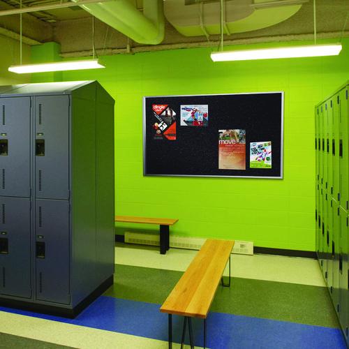 Picture of Recycled Bulletin Board, 87.91 x 48.5, Tan Speckled Surface, Satin Aluminum Frame