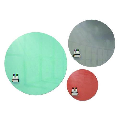 Picture of Coda Low Profile Circular Magnetic Glassboard, 36 x 36, Smoke Surface