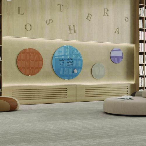 Picture of Coda Low Profile Circular Non-Magnetic Glassboard, 24 x 24, Denim Surface