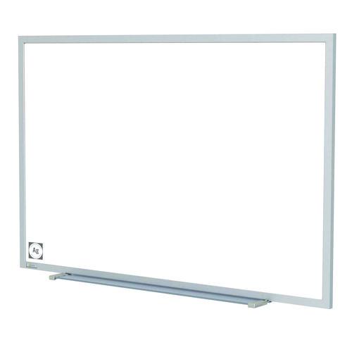 Picture of Hygienic Porcelain Magnetic Whiteboard with Aluminum Frame, 87.91" x 48.5", White Surface, Satin Aluminum Frame