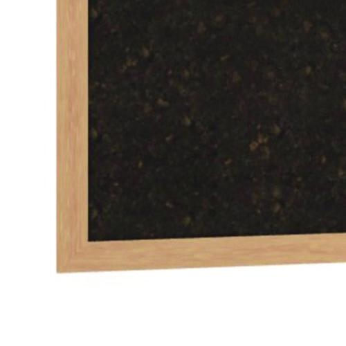 Picture of Natural Cork Bulletin Board with Wood Frame, 87.94" x 48.5", Chocolate Surface, Natural Oak Frame