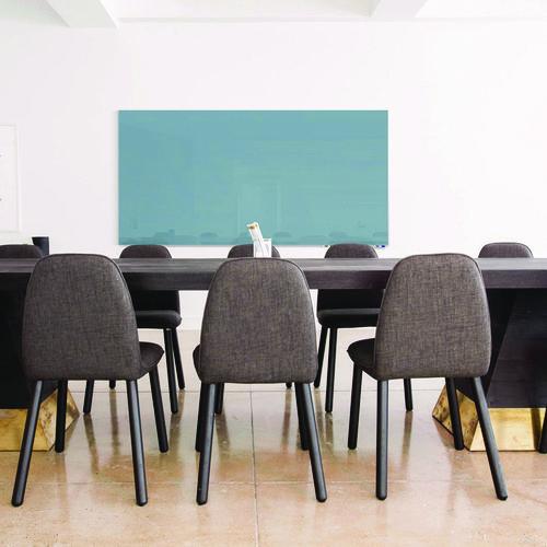 Picture of Aria Low-Profile Frameless Magnetic Glassboard, 48" x 36", Denim Blue Surface